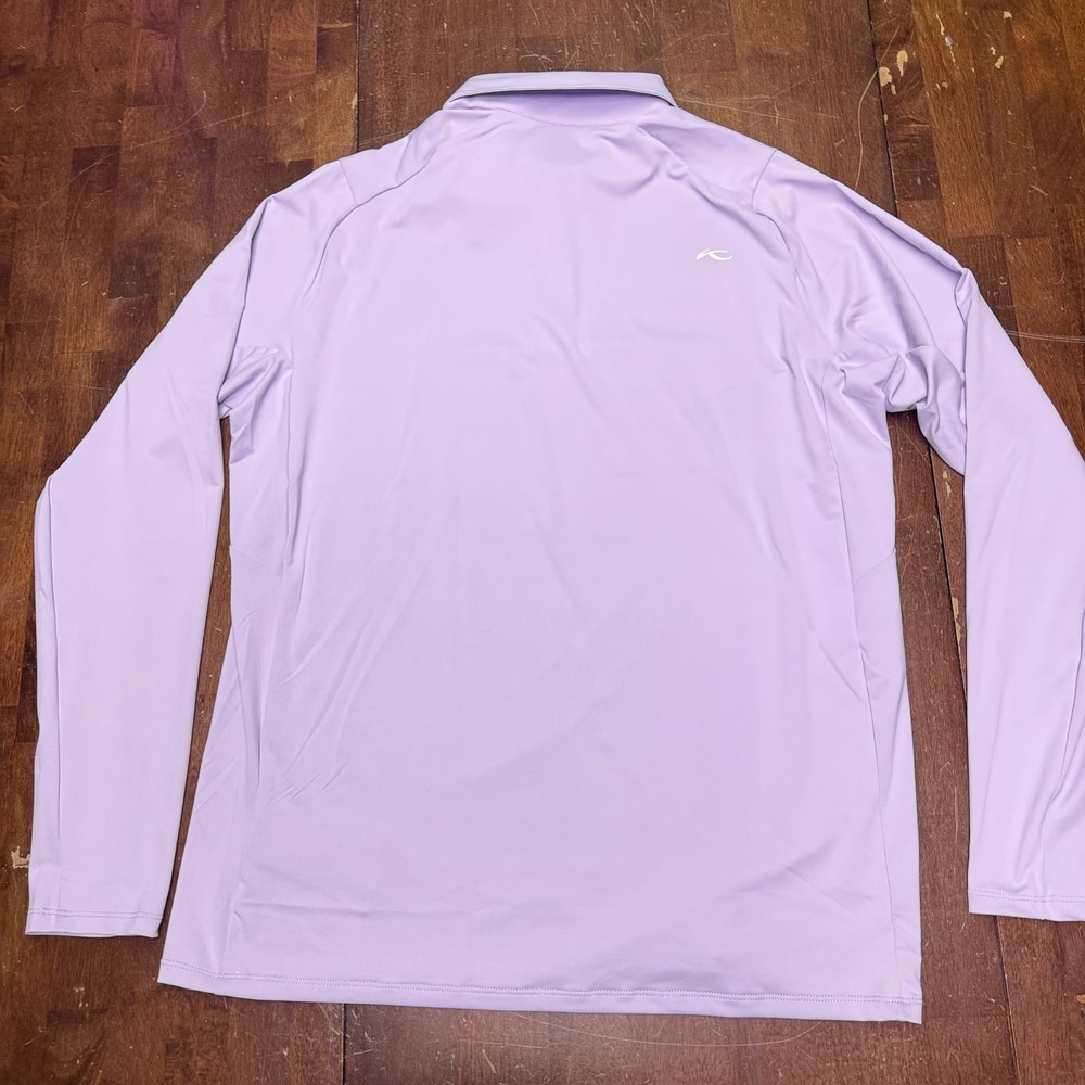 New KJUS Soren Polo Mens Size Medium 50 Lavender Long Sleeve Quick-Dry UPF 50+ - Picture 9 of 11
